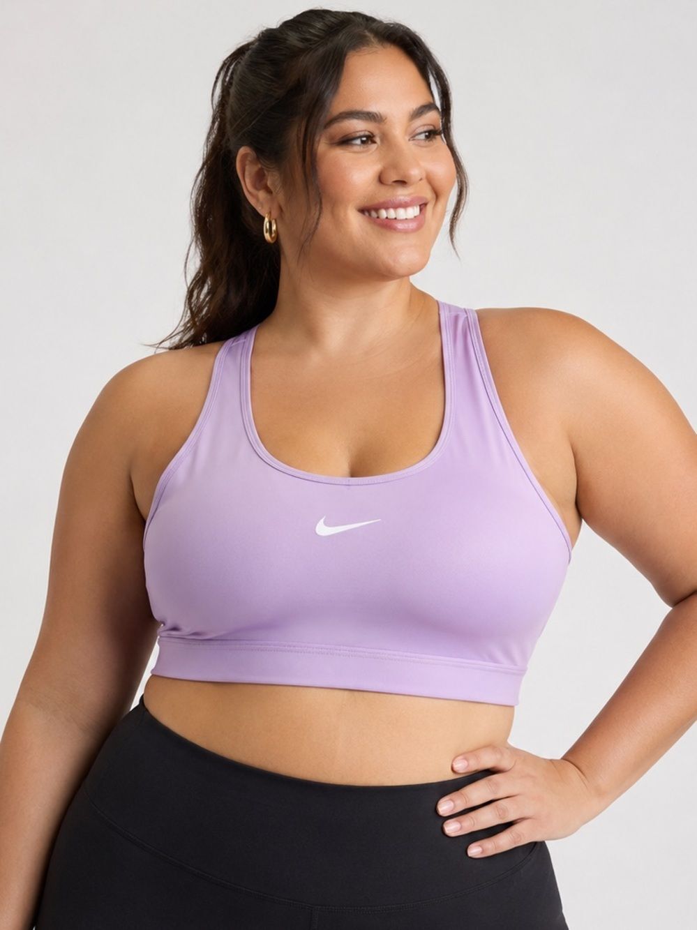 Nike Dri-FIT Womens 1X Purple Racerback Sports Bra Plus Size Medium Support
